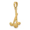 Black Bow Jewelry 14k Yellow Gold 3D Golf Clubs and Ball Pendant - 4 of 4