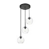 Elegant Lighting Baxter 3 Lights Black Pendant With Clear Glass - 3 of 4