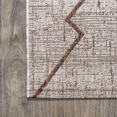 Carwa Handmade Trellis Beige/Brown Synthetic Area Rug - 2x10