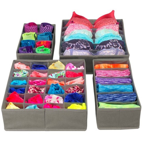Underwear Drawer Organiser Closet Dividers Foldable Containers Storage Bins Box 