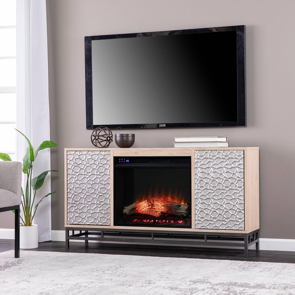 Photos - Mount/Stand Dernal Touch Screen Electric Fireplace with Media Storage Natural - Aiden