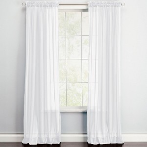 BrylaneHome BH Studio Sheer Voile Rod-Pocket Panel Pair - 1 of 4
