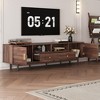 TV Stand for TVs up to 85", Farmhouse TV Console Media Console TV Cabinet with Drawers, Brown - ModernLuxe - 2 of 4