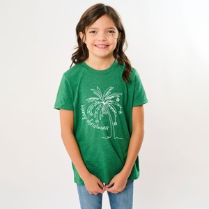 Merry Christmas Palm Tree - Youth Short Sleeve Graphic T-Shirt - 1 of 4