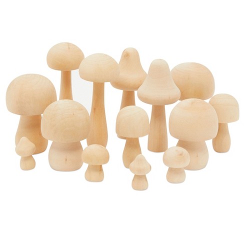 Ciieeo 9 Pcs Unfinished Wooden Mushroom Wooden Mushroom Set Natural Wooden  Mushrooms for Arts and Crafts Projects Decoration and More DIY Paint Color