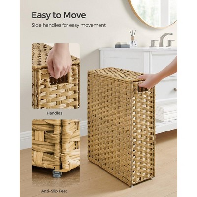 Natural Wicker Laundry Hamper with Lid and Handles