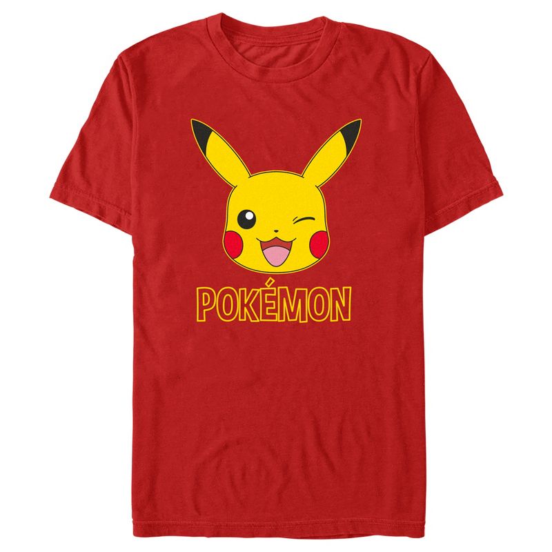 Men's Pokemon Pikachu Cute Wink T-Shirt, 1 of 6