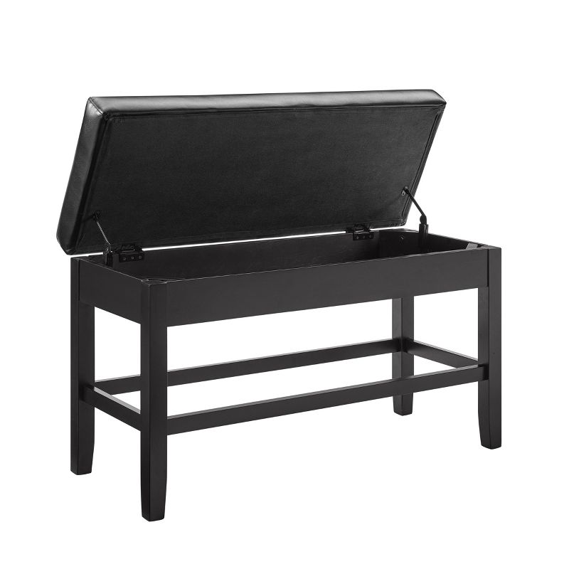 Carrara Counter Bench with Storage Black - Steve Silver Co., 3 of 8