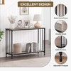 2-Tier Console Table, 41.3”l Narrow Sofa Table with Shelves, Industrial Hallway Table for Entryway - 4 of 4
