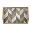 18" x 12" Country Rustic Wooden Chevron Serving Tray Brown - Stonebriar Collection:Cutout Handles - 3 of 4