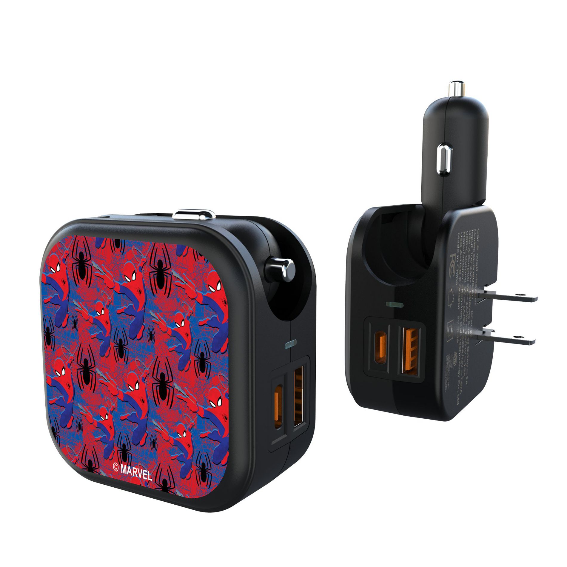 Marvel Spider-Man Pattern 18-Watt 2 in 1 USB A/C Charger