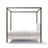 Racxily Industrial Canopy Bed, Boucle Upholstered Metal Frame with Luxe Design - 3 of 4