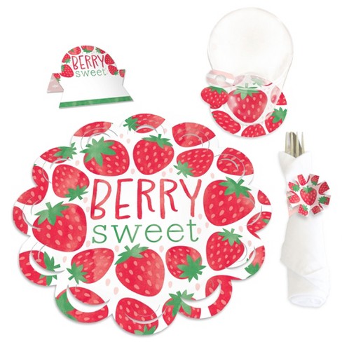 Disposable Strawberry Party Cups Berry Sweet Birthday Party
