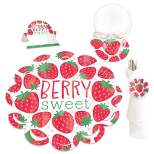 Big Dot of Happiness Berry Sweet Strawberry Fruit Themed Birthday Party & Baby Shower Paper Charger & Table Decorations Chargerific Kit Setting for 8