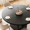 Tribesigns 47“ Round Dining Table with Storage, Modern Wood Dinner Table for 4-6, for Dining Room, Living Room, 220 lb Weight Capacity,Black - 3 of 4