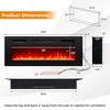 Costway 36" 5,000 BTU Electric Fireplace with LED Light Strips Remote Crystal Stones - 3 of 4