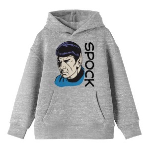 Star Trek: The Original Series Spock Pop Art Youth Heather Gray Graphic Hoodie - 1 of 3