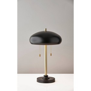 Adesso Cap Table Lamp Black: Modern Metal Dome Shade, ETL Listed, 2-Way Pull Chain, No Assembly Required - 1 of 4