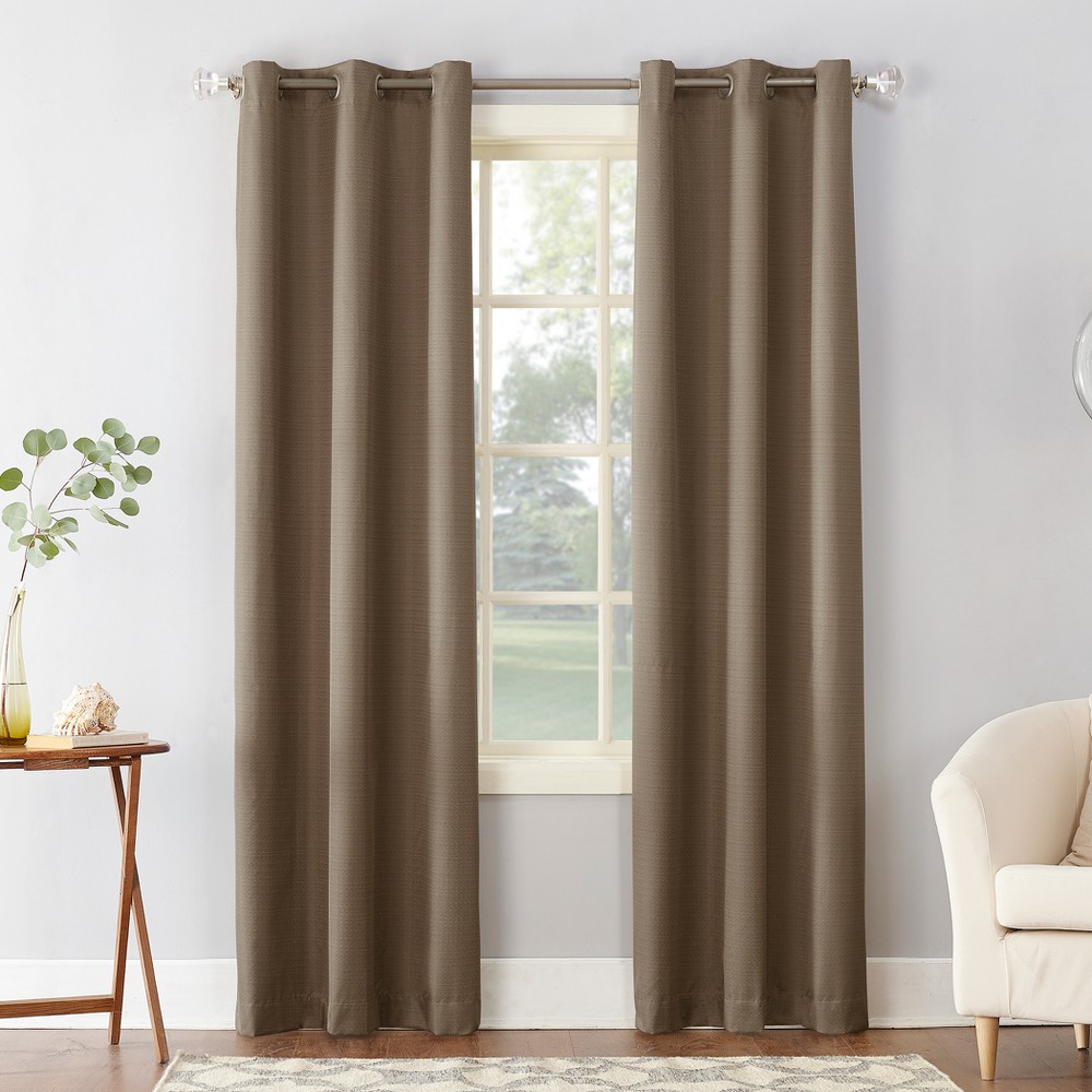 Photos - Curtains & Drapes 84"x40" Cooper Textured Thermal Insulated Grommet Top Room Darkening Curta