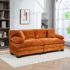 Two-seat Sectional Sofa Modular Deep Seat Sofa Couch Chenille Sofa Sleeper Comfy Upholstered Furniture for Living Room Apartment Studio Office-Orange - 3 of 4
