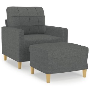 vidaXL Sofa Chair Accent Upholstered Single Sofa Chair with Footstool Fabric - 1 of 4