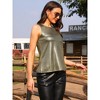 INSPIRE CHIC Women's Party Shiny Sleeveless Keyhole Back Club Metallic Tank Top - 3 of 4