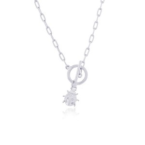Bella Silver Sterling Silver Ladybug Charm Paperclip Toggle Necklace - Silver - 16+2 Inch - 1 of 2