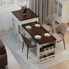 Bella Depot 83.1'' Extendable Kitchen Island with Slide Out Table and Storage Racks Dining Table,Power Outlet Cream White - 2 of 4