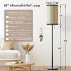 Maxax Black Floor Lamp with Painted Iron and Rattan Shade - 3 of 4