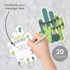 Big Dot of Happiness Prickly Cactus Party - Wish Card Fiesta Baby Shower or Bachelorette Party Activities - Shaped Advice Cards Game - Set of 20 - 2 of 4