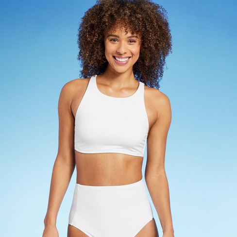 Sustainable High Neck Zip Bikini Top