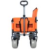 NAYSAYE Wagons 3-in-1 Folding Utility Cart with Bench Seat and All Terrain Wheels for Outdoors, Orange, 40.94"*25.2"*44.29" - 4 of 4