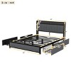 LED Bed Frame Queen,Metal Bed Frame Queen,Queen Size Bed Frame With Headboard And Storage,Bed Frame With Charging Ports-Cuddlewood - 4 of 4
