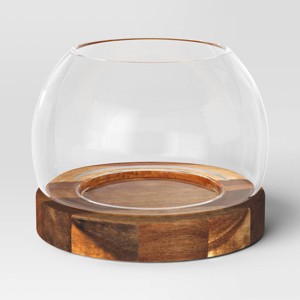 Glass Terrarium Includes Wood Base Natural Wood - Threshold™ - 1 of 4