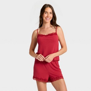 Women's Variegated Rib Tank and Shorts Pajama Set - Auden™ - 1 of 3