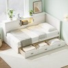 Whisen Twin Size L-Shaped Wooden Bed Frame & Corner Bed Captain Bed with Drawer and and Bookcase - 2 of 4
