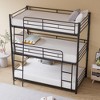 Racxily Triple Twin Bunk Beds, Metal Bunk Bed Platform Frame, Two Attached Ladders, Easy Access Guard-Rail, No Box Spring Need - 3 of 4