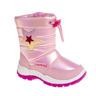 thumbnail image 2 of Bacca Girls Anti-Slip Snow Boots Pink Glitter Warm Faux Fur-Lined Winter Boots 13M 2 of 10