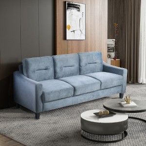 Modern L-Shaped Sectional Sofa Set w/ Plush Flannelette Fabric, Sturdy Hardwood Frame & Supportive Memory Foam Cushions - 1 of 4