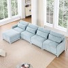 Modular Sectional Sofa, 4-Seater Chenille Fabric Couch with Ottoman, High-Resilience Foam and Wood Frame – Cuddlewood - 3 of 4