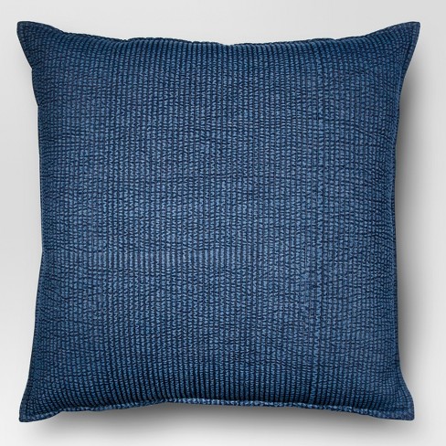 Oversized Quilted Solid Square Pillow Chambray - Threshold™