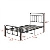 FURNIinspire Beds Metal Twin Bed Frame Victorian Style Platform Bed with Headboard Footboard Under Bed Storage, Black, 78.74"*39.2"*43.5" - 3 of 4