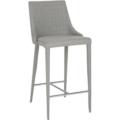 Summerset Light Grey Linen and Chrome Counter Stools, Set of 2