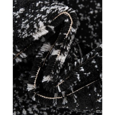 Modern Distressed Black & Ivory Rectangular Area Rug