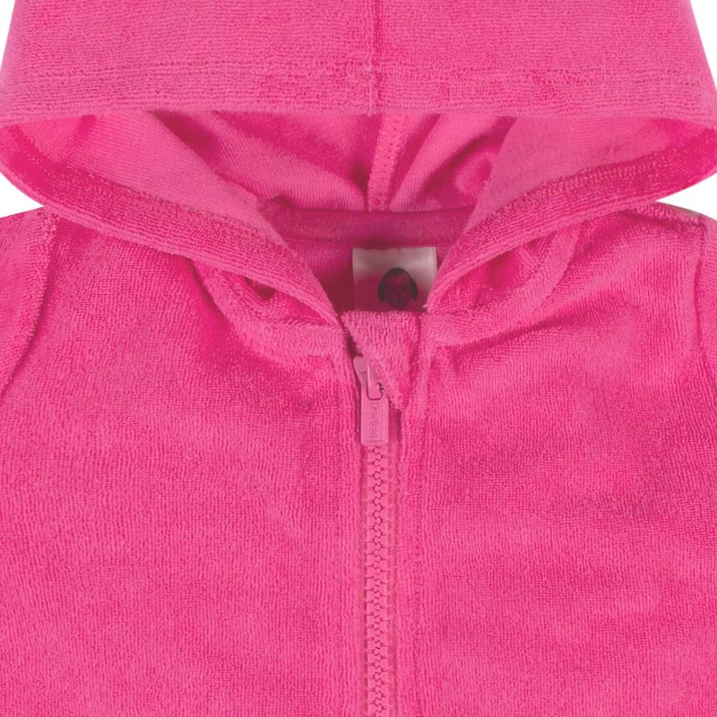 Gerber Baby and Toddler Girls' Swim Zipper Hoodie Terry Coverup, 4 of 11