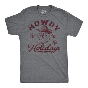 Mens Funny T Shirts Howdy Holidays Sarcastic Christmas Graphic Novelty Tee For Men - Crazy Dog Men's T Shirt - 1 of 4