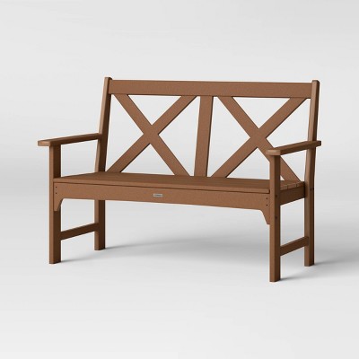 Shawboro POLYWOOD Outdoor Patio Bench - Teak - Threshold™