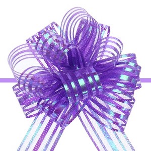 Unique Bargains Bright Metallic Gift Wrapping Large Pull Bow Ribbon for Wedding 5 Pcs - 1 of 4