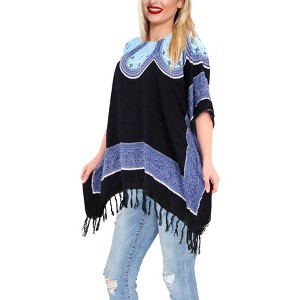HAPPY BAY Women's Loose Vacation Beachwear Oversized Swim Suit Swim Cover Up Holiday Bikini Party 1X-2X Black Abstract - 1 of 3