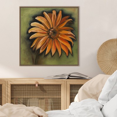 Daisy Collections III Bronze Framed Canvas Wall Art